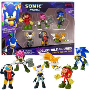 TABLE JOUET D'ACTIVITÉ Sonic Prime Set de 8 figurines Sonic Kluckles Tail