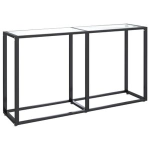 Console double plateau 120x40x76 cm en verre trempé | Maison et Styles
