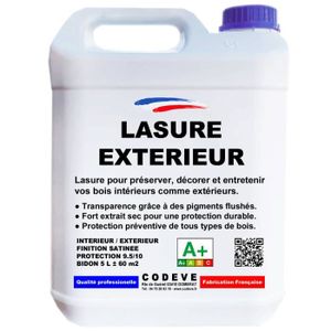 PEINTURE - VERNIS Lasure Exterieur - Pot 5 L   - Codeve Bois - Chêne