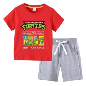 ROBOT - ANIMAL ANIMÉ TMNT-8 - 120CM - TMNT-Ensemble T-Shirt et Pantalon de Pyjama à Manches Courtes pour Garçon et Fille, Vêtement