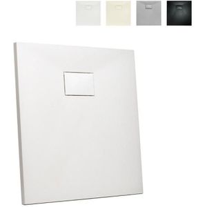 RECEVEUR DE DOUCHE Receveur de douche en résine carré 80x80 pour salle de bain moderne Stone, Couleur: Blanc