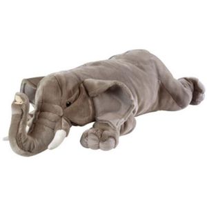 PELUCHE Peluche  Elephant geant gris couché 76 cm