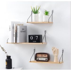 1 Pièce Étagère Murale Sans Perçage, Étagère De Rangement En Bois Pour La  Chambre À Coucher, Le Salon, La Décoration De La Cuisine Et L'organisation, Mode en ligne