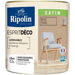 PEINTURE - VERNIS RIPOLIN - Esprit Déco Multi-supports -  Beige plage - Satin - 0,5L