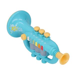INSTRUMENT DE MUSIQUE SALUTUYA Jouet de corne Corne jouet Simulation conception effet d'éclairage dynamique Instrument de musique jeux d'activite Bleu