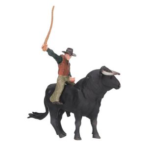 FIGURINE - PERSONNAGE VINGVO Figurine Taureau Modèle Espagnol Collectionnable Cowboy Sur Taureau Figurine
