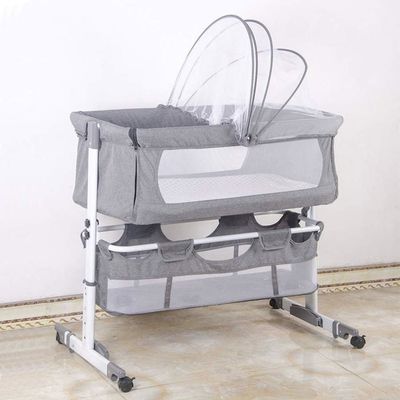 Berceau Cododo LANTUS - Avec Matelas Et Moustiquaire - Pliable - 93x57cm - Gris Foncé - 0-36 Mois