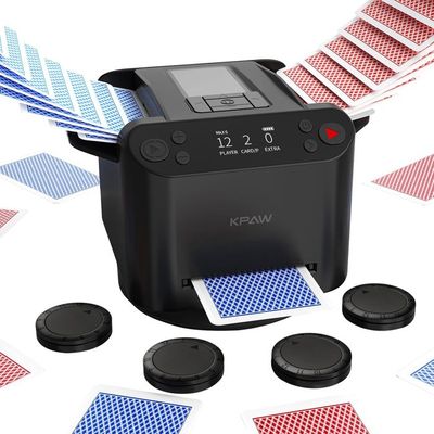 Mélangeur De Cartes Automatique 2-en-1 Rechargeable – Pour 2 Jeux De Cartes, 2 à 12 Joueurs, Avec 4 Télécommandes Et Sortie 360°