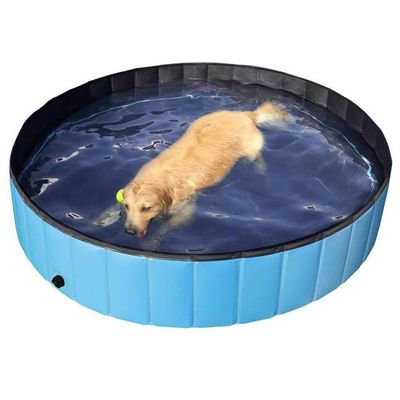 Pecute Piscine pour Chien | XL 160x30cm, Baignoire Chien Pliable | Tissus Non Toxique, Piscine Enfant | pour Jardin, Patio ou Salle de Bain, Plus Robuste | Nouvelle Version - Résistant à