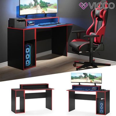 Bureau gaming SyberDesk Bureau de jeu pour gamers 105 cm x 65 cm – Bureau  d'ordinateur pour bureau à domicile – Petit bureau avec lu - Cdiscount  Maison
