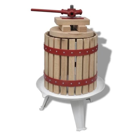 TecTake Pressoir à Baies Fruit Jus Manuel 18 Litres En Bois De Chêne - Presse Mécanique Pommes Vin Avec Toile