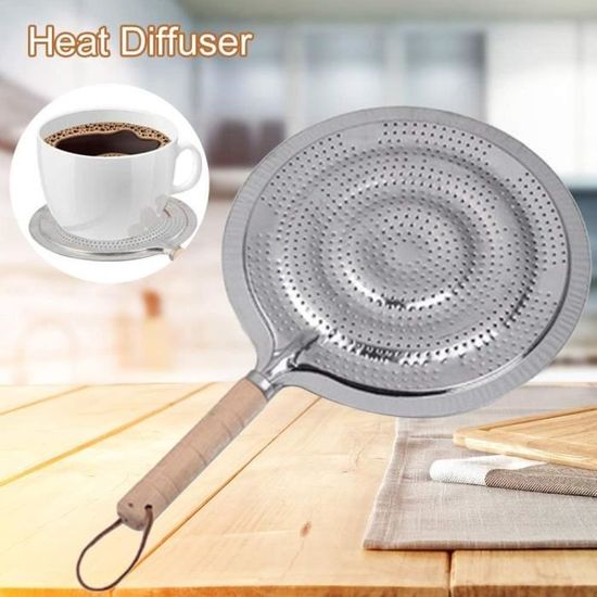 Plaque Diffuseur De Chaleur Pour Induction & Gaz 12.3 Cm - Acier Inox - Évite Brûlures, Cuisson Lente