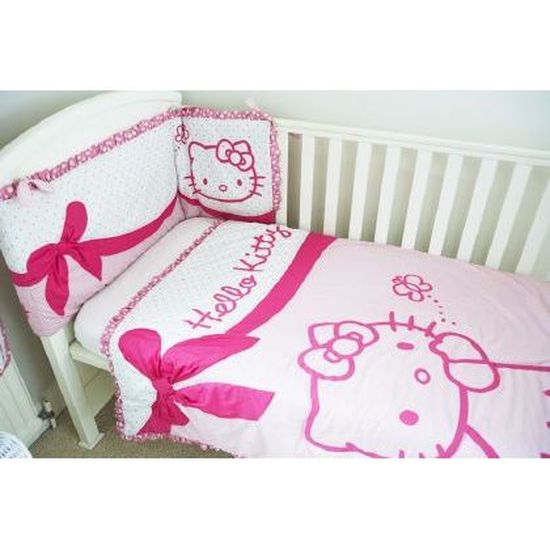 Ensemble Tour De Lit Couette Bebe Hello Kitty Cdiscount Puericulture Eveil Bebe