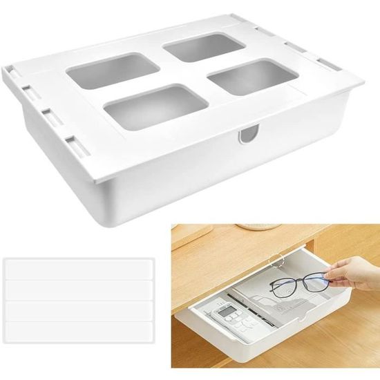 Lot De 2 Boîtes De Rangement Autocollantes Pour Porte - 23,4x10,8x6,8 Cm, Blanc, Charge 2 Kg - 2