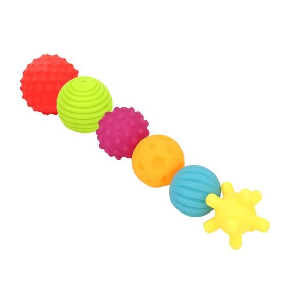 WGCHAIE Balle Sensorielle Bébé 9,5 Cm - Jouet TPR Flexible à 32 Trous - Éveil Tactile Montessori - Multicolore