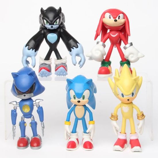 5 pcs / lot 12 cm Anime Sonic le hérisson PVC figurine d'action poupée modèle jouet cadeau de noël pour les enfants