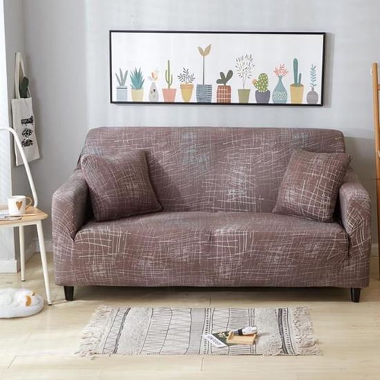 Housse de canapé 2 Places en fibre de polyester pour Salon Chambre (Fleurs) HB013