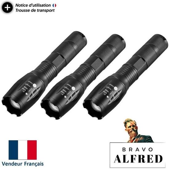 Lampe Torche LED Ultra Puissante XML-T6 Lampe Torche Militaire 5 Modes Dont Flash Anti Agression Zooms Et Portee De 500m Conception Antichoc 93626681 Lampe Torche LED Ultra Puissante XML-T6 Lampe Torche Militaire 5 Modes Dont Flash Anti Agression Zooms Et Portee De 500m Conception Antichoc 93626681