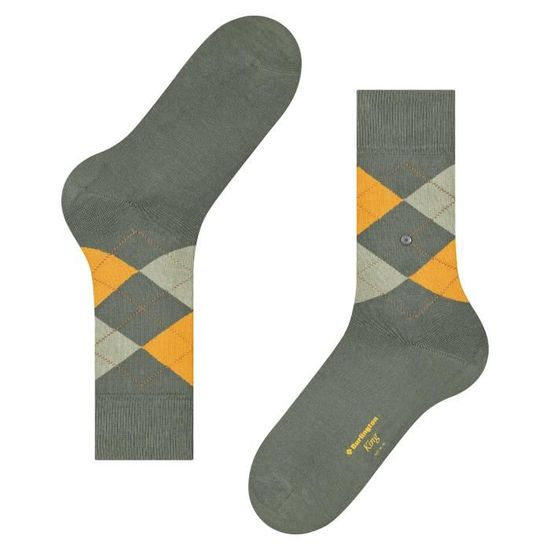 Chaussettes Hautes Burlington Pour Homme - Coton Bio Motif Argyle (losange) - Taille Unique 40-46 - Élégantes Pour Costume Ou Casual