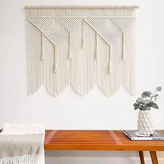 Tapisserie Murale En Macramé De Style Bohème À Suspendre (Motif C