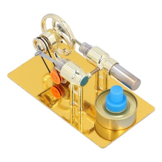 Hyuduo Moteur Stirling à Air Chaud Avec LED – Modèle éducatif En Métal Et Bois, Expérience Scientifique Fascinante