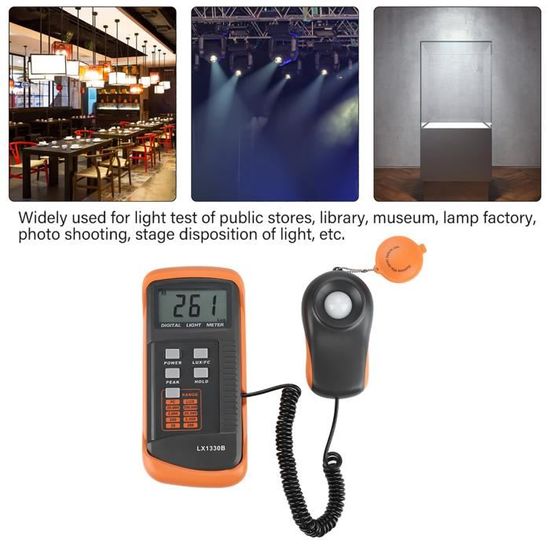 Luxmètre Numérique Portable AIOMEST AI-881D - Plage 0.01-400,000 Lux, Détecteur 270°, Pour Plantes, Aquarium, Photo