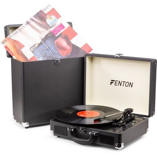 Fenton RP115F Platine Vinyle Vintage avec Valise de Rangement - Marron
