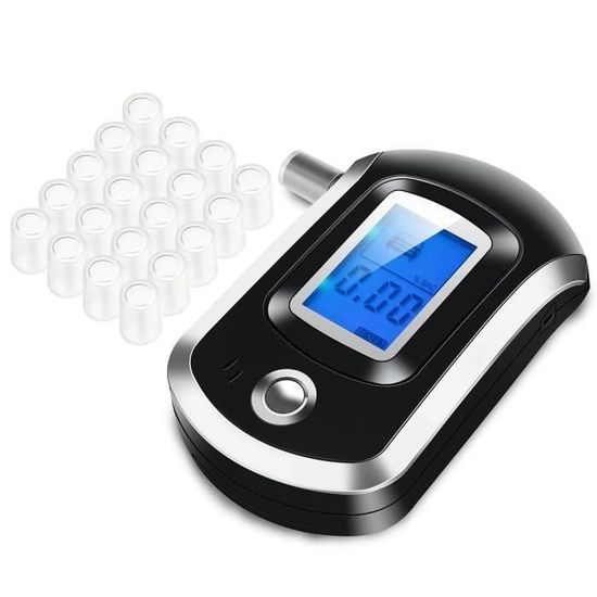 Alcootest électronique Portable Iwobi - Testeur D'alcoolémie Avec 4 Embouts, écran LCD | Détection 0.00-0.19% | Fonctionne Sur Piles AAA