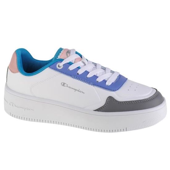 Chaussures CHAMPION Rebound Blanc Femme Adulte Synthetique Plat Lacets Blanc Cdiscount Chaussures