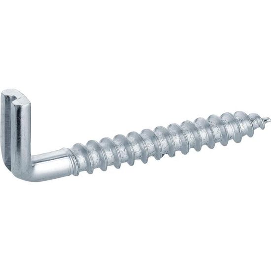 Crochet à Pas De Vis Coudé 3 X 30 / 10 Mm Galvanisé - 100 Pièces De Vis Coudées
