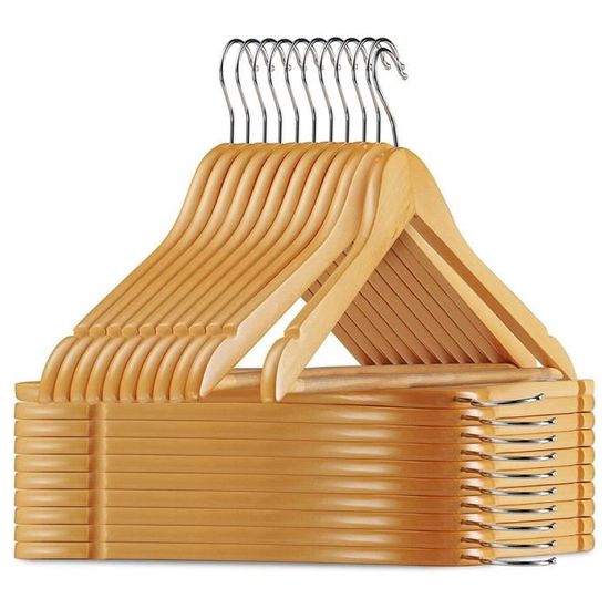 Cintres bois antidérapant crochet pivotant main image 1