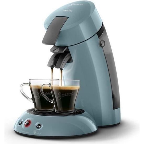 Machine à café dosette SENSEO ORGINAL Philips HD6553/21, Booster d’arômes, Crema plus, 1 ou 2 tasses, Bleu Gris