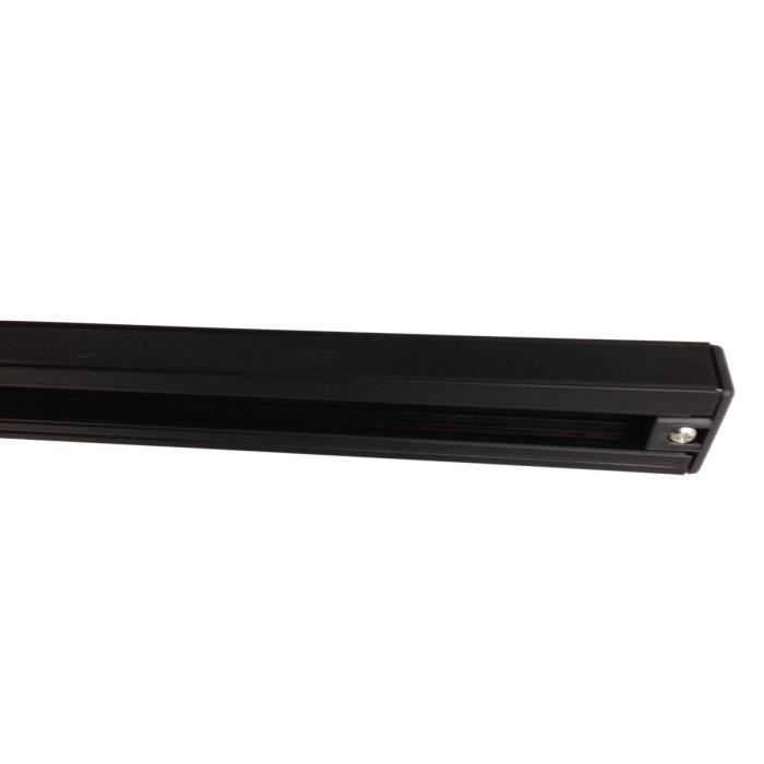 Rail Monophasé Pour Spot LED 2m - Noir | SILAMP | Fixation Plafond/Saillie | Design Moderne Et Discret