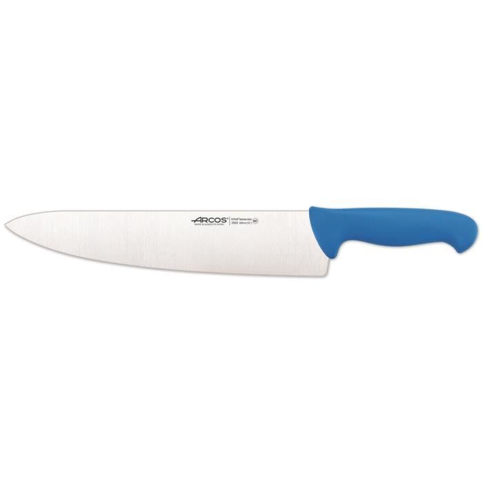 Couteau de chef Arcos Couleur - Prof 290923 en acier inoxydable Nitrum et mango polypropylène bleu ergonomique avec lame de 30 cm,