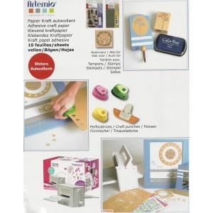 10 FEUILLES PAPIER KRAFT A4 AUTOCOLLANT Naturel