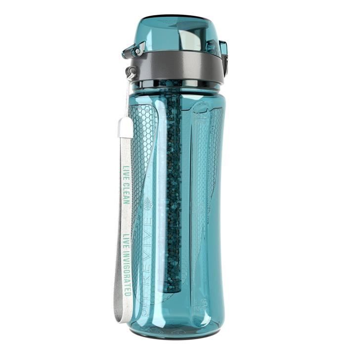 Bouteille filtrante pH REVIVE - avec sacoche - alcalinisant-ionisant - aqua - 750 ml: Cuisine & Maison