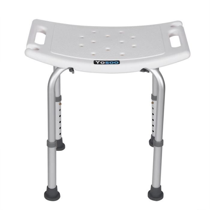 Siège de Douche Adulte Tabouret de Bain Douche Réglable en Hauteur Siège de Douche Handicapé Aide de Douche, Hauteur 38.5 ~ 52cm