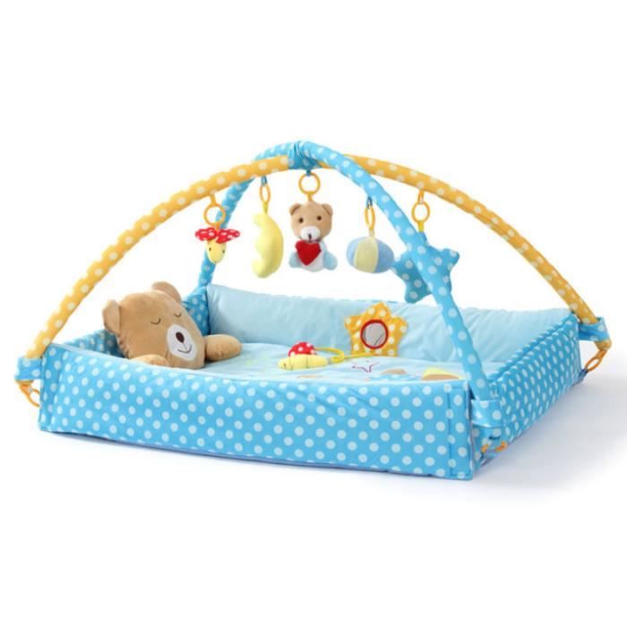 Tapis d'Eveil avec Arches Musical, Couverture de Jeu Bébé Support de Fitness,Tapis d'Activités Jeu pour Bébé 85*50CM