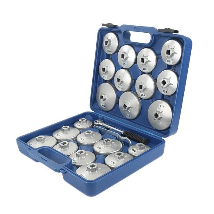 KEKE-23PCS CLÉS FILTRE À HUILE BOUCHON OUTIL SET AVEC ADAPTATEUR ET MALLETTE