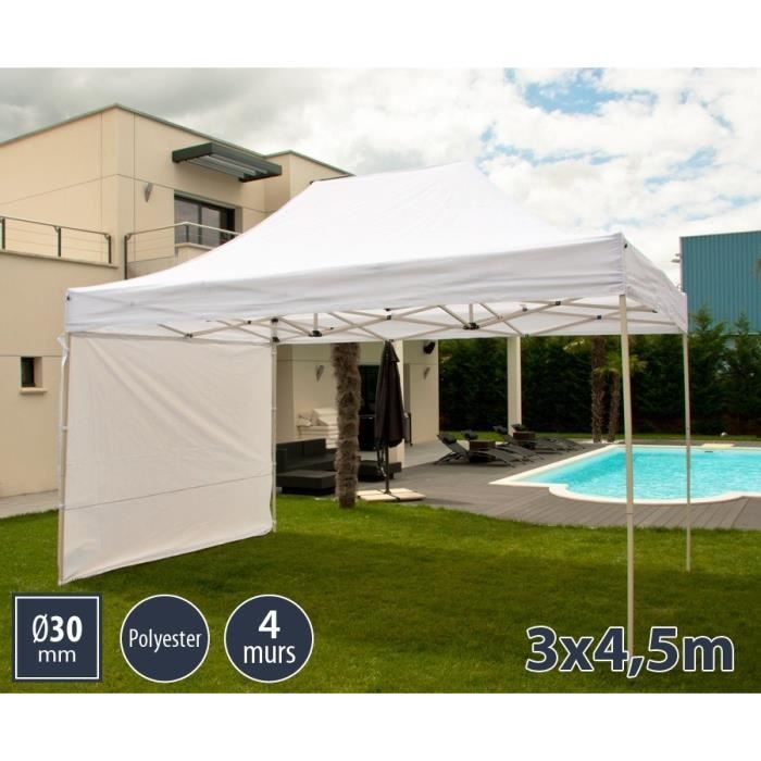TENTE BARNUM PLIANT 3X4,5 BLANC LOISIRS + 4 MURS