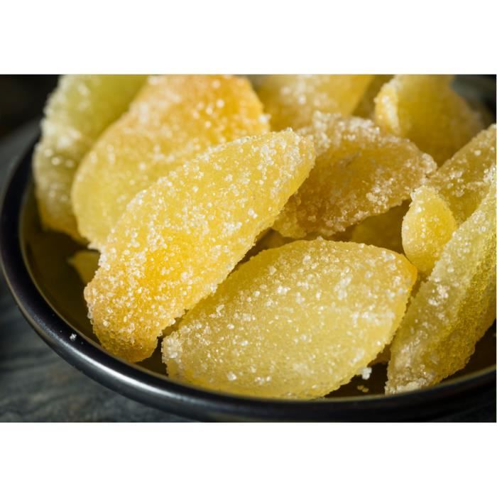 Gingembre confit, en lamelles, sac refermable 1 Kg