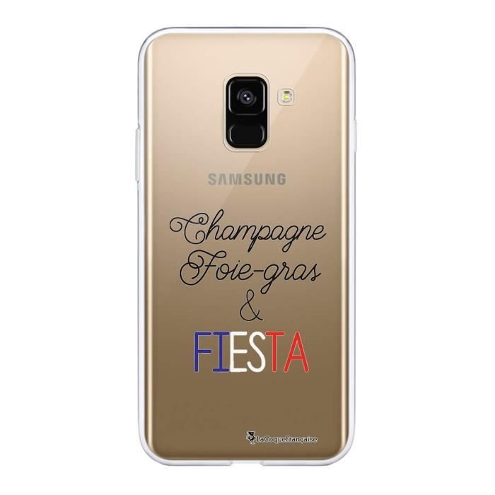 Coque Samsung Galaxy A8 2018 360 intégrale Champ et Fiesta Blanc Ecriture Tendance Design La Coque Francaise