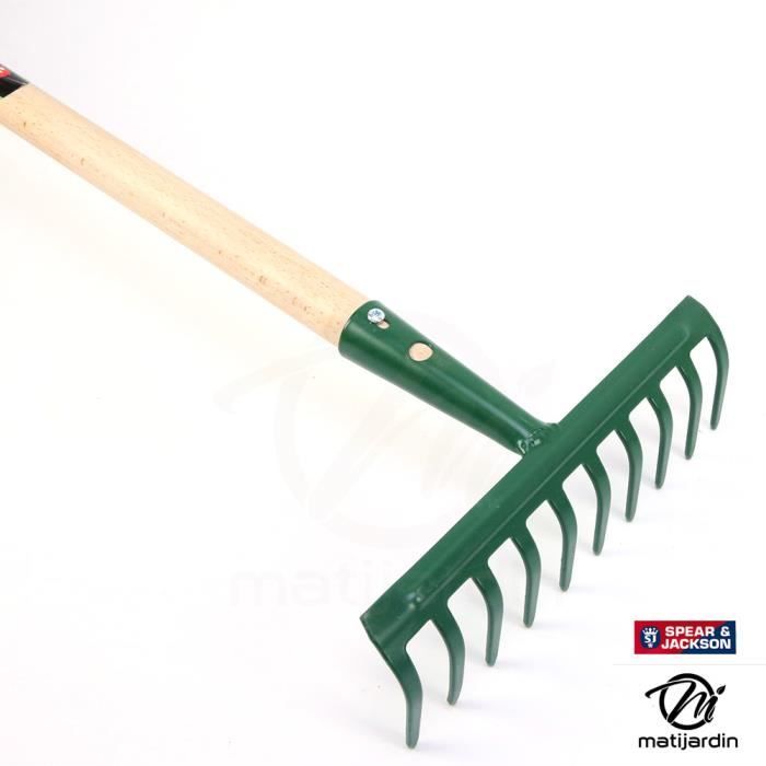 Rateau 10 dents avec manche bois. Spear & Jackson - Produit neuf