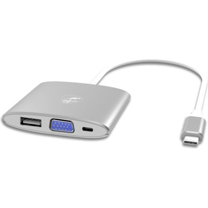 Mobility Lab - ML307930 - Adaptateur USB-C vers 1x VGA + 1 x USB 3.0 + 1 x USB-C PD Charge