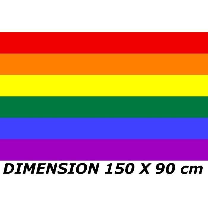 DRAPEAU 150 X 90 cm ARC EN CIEL LGBT COLOR GAY PRIDE RAINBOW EMO No maillot écharpe fanion casquette ...