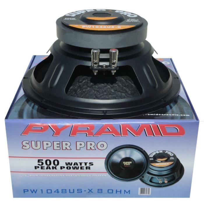 1 PYRAMID PW1048USX haut-parleur woofer 25,00 cm 250 mm 10- 250 watts rms 500 watt max impédance 8 ohms 89,2 db spl maison, 1 pièce