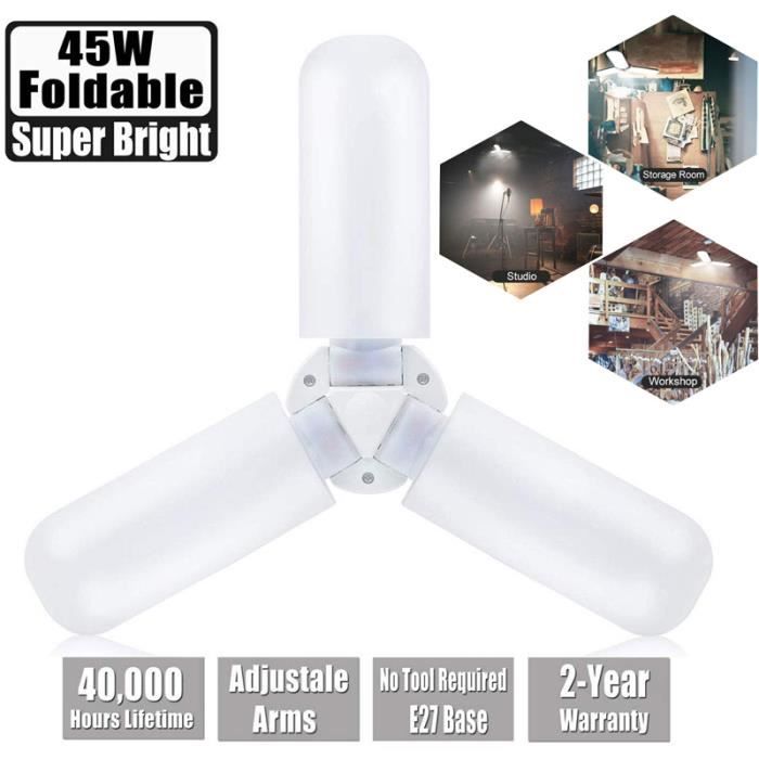 45W Lampe de garage pliante LED Trèfle