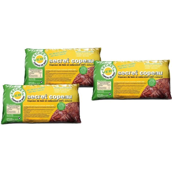 Paillis copeaux rouges 11kg Lot de 3 Rouge