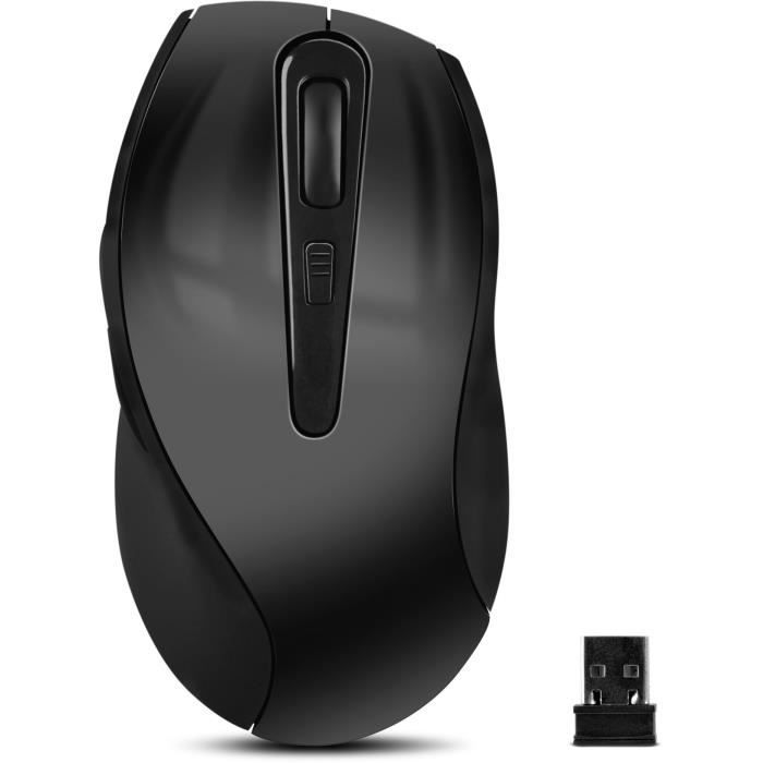 Speedlink AXON Desktop Mouse Wireless - Souris sans fil (2200Dpi, 5 Boutons, Forme Ergonomique) Noir