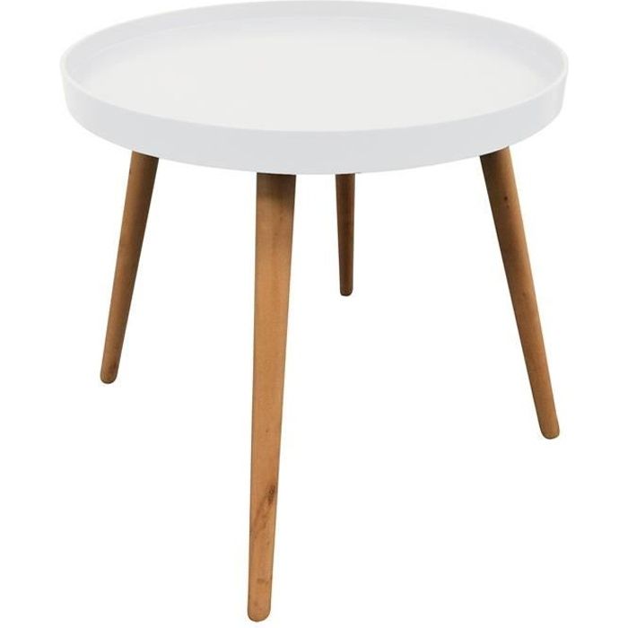 Table d'appoint ronde avec plateau